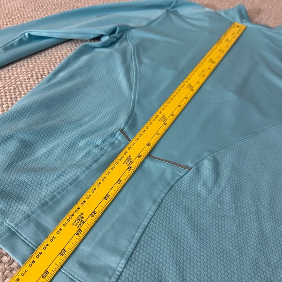Adidas XL Light Blue Long Sleeve Quarter Zip Fitted Athletic Jacket - Picture 9 of 10